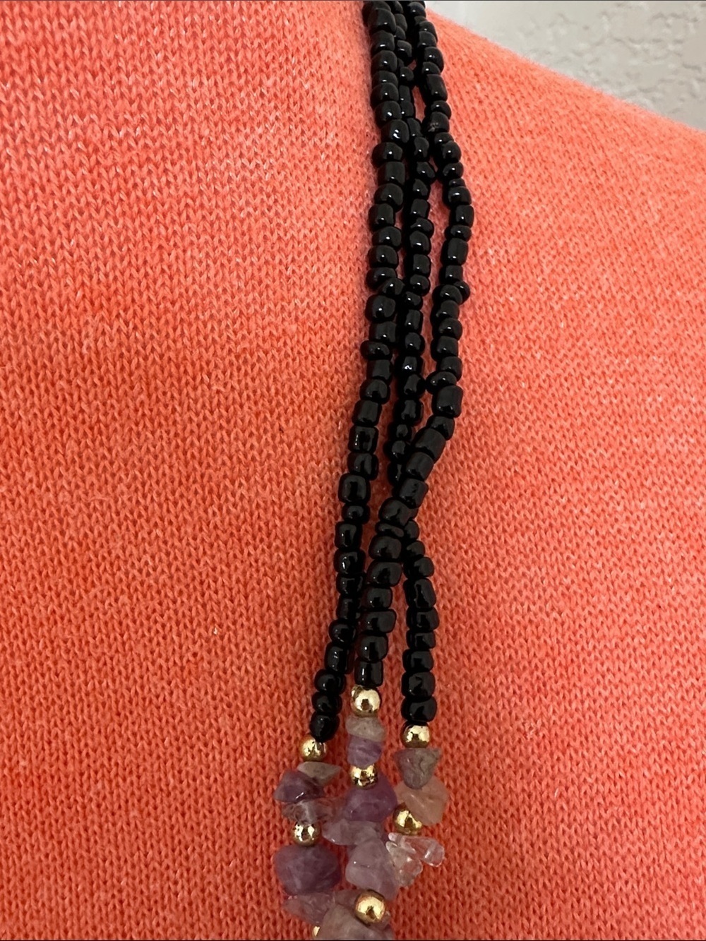 Onyx And Amethyst Necklace View 5
